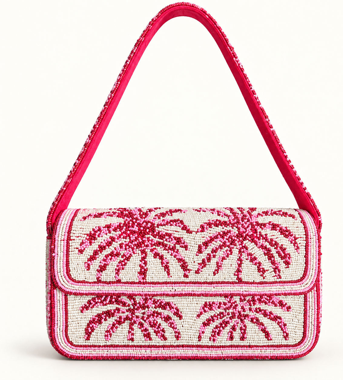 Ruby Palm beaded handbag
